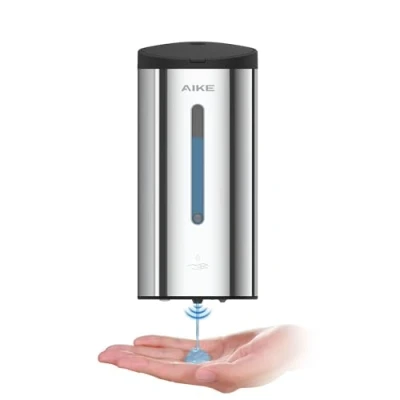 Imagen de AIKE Nuevo AK1205C Dispensador De Jabón Automático, 800ML Pared Acero Inoxidable, 5 Niveles Ajustables, Apto para Cocinas, Baños y Aseos