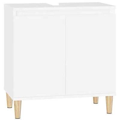 Imagen de vidaXL Armario para Lavabo Madera contrachapada Blanco 58x33x60 cm