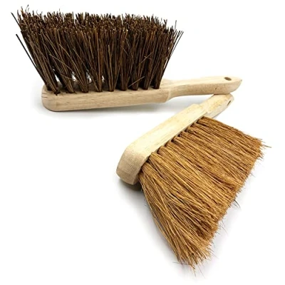 Imagen de Paquete Doble de Cepillo Mano Suave y Tieso Coco Natural Cerdas Duras con Mangos Madera