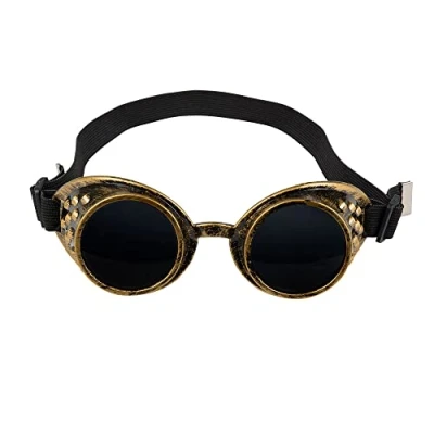 Imagen de Boland 54503 Gafas steampunk, plástico, banda elástica, lentes oscuras, tamaño ajustable, accesorio, carnaval, halloween, fiesta temática