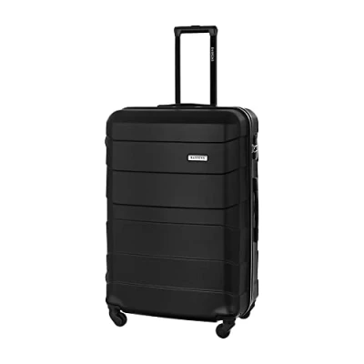 Imagen de BARRENS Maleta Grande Equipaje de facturación 77x52x29 cm 90 L 4x360 Ruedas Asa Flexible rígida Compatible con líneas aéreas Negro