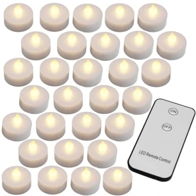 Imagen de Monzana® Velas Led 30 uds 300h Vela Efecto Llama Mando a Distancia Pilas Incluidas