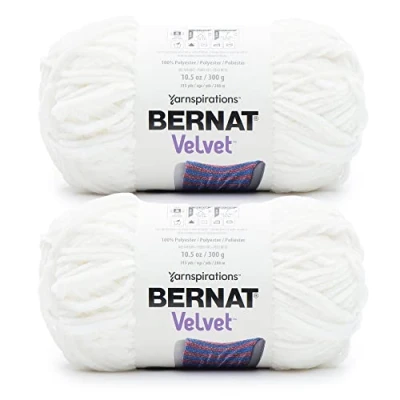 Imagen de Bernat Ovillo de hilo blanco aterciopelado, paquete 300 g, poliéster, 5, voluminoso, 315 yardas, tejido y ganchillo