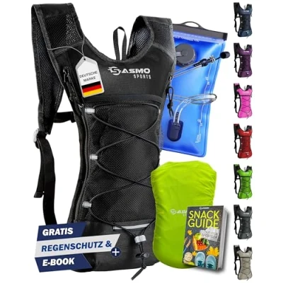Imagen de SASMO® mochila de hidratación con compartimento térmico, para correr, ultraligera, 300 g, bicicleta, ciclismo y jogging