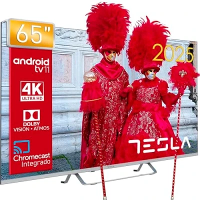 Imagen de TV LED 65&quot; Tesla 65E635SUS, UHD 4K, ARM cortex quad core A53 @ 1500MHz, Smart TV, DVB T2, Plata