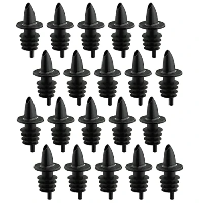 Imagen de Westmark 2 Boquillas de botella para servir bebidas espirituosas/aceite/vinagre, Dosificador con tubo aire, Corchos plástico, Jet Pour, Negro, 411022E3