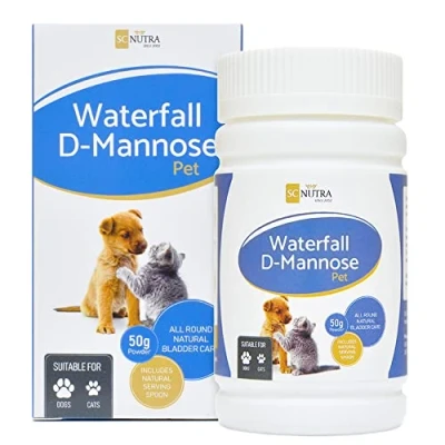 Imagen de Waterfall D Mannose Pet Producto natural para cistitis felina y infecciones urinarias caninas Adecuado gatos, perros la mayoría de mascotas domésticas SC Nutra (Sweet Cures)