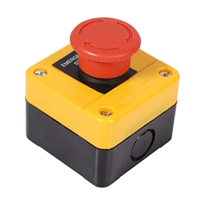 Imagen de Interruptor de Emergencia Botón Plástico Shell Metal Rojo Seta Signo Parada Pulsador Estación 660V 10A