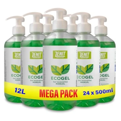 Imagen de Detegrente lavavajillas manual a mano detergente liquido (500 ml (Paquete 24), EcoGel)