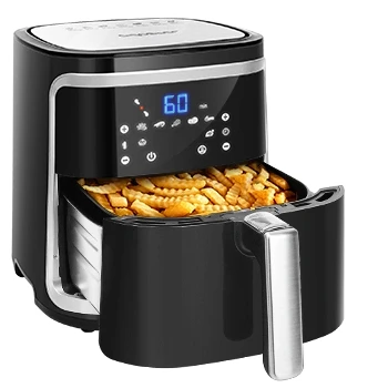 Imagen de Aigostar Cube Freidora de aire XXL, 1900W, 7L Air fryer. Libro recetas incluido, panel LED táctil. Doble uso: con cesta o cajón. 7 funciones preestablecidas + mantener caliente, Sin BPA.