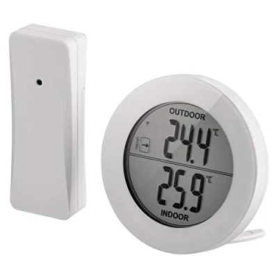 Imagen de EMOS Termómetro digital con sensor exterior, medidor de temperatura exterior e interior radio inalámbrico, alcance 80m, memoria