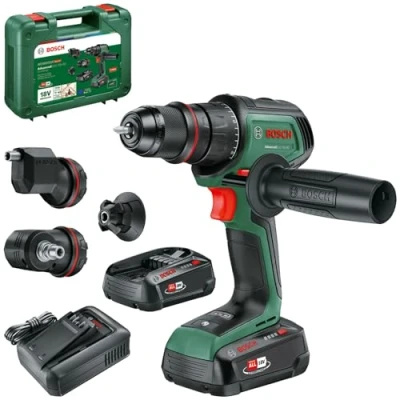 Imagen de Bosch Taladro/atornillador con batería AdvancedDrill 18V 80 QuickSnap (taladrar/atornillar; accesorio angular, excéntrico y magnético; empuñadura adic.; cargador)