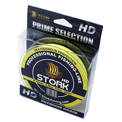 Imagen de Stork HD, 4 hilo trenzado pesca 300m (Fluo Amarillo, 10 lbs / 4.5 kg 0.11 mm)
