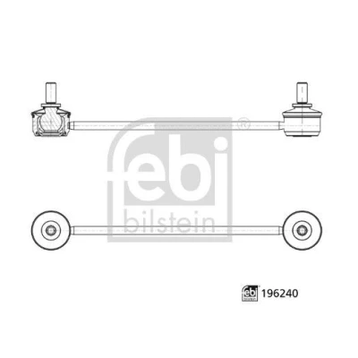 Imagen de FEBI BILSTEIN 196240 Bieleta de suspensión Eje trasero izquierda, trasero, derecha 110mm M12 x 1,5 con tuercas Acero