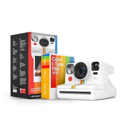 Imagen de Polaroid Now+ Generation 2 Paquete de cámara + película (16 Fotos Incluidas), Color Blanco, instantánea controlada por aplicación conectada Bluetooth, 6437