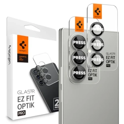 Imagen de Spigen Glas.tR EZ Fit Optik Pro Protector de Cámara para Samsung Galaxy Z Fold7, 2 Unidades, Negro, Protección Individual, Kit instalación, Dureza 9H, Anti Arañazos