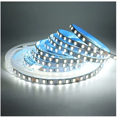 Imagen de Tesfish Tira de Luz LED 24V, 5mm Ancho Blanco 6000K 5M Tiras Luces 2835 IP20 120 LEDs/M 600 LEDs en Total, para Dormitorio, Decoración Cocina
