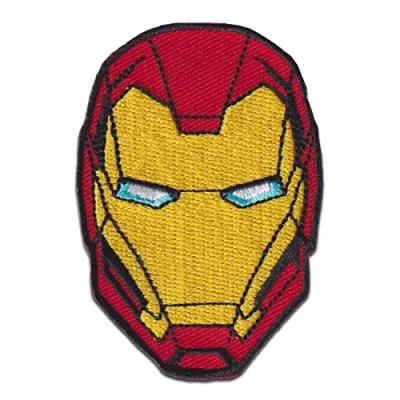 Imagen de Marvel © Avengers Iron Man Head Parches adhesivos para planchar con emblema adhesivo, tamaño: 7 x 4,7 cm