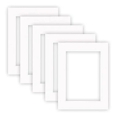 Imagen de nielsen Conservation Passepartout cartón 1,5 mm, juego de 5, tamaño exterior 30x40 cm para imagen 20,5x29,5 cm, blanco polar con estructura