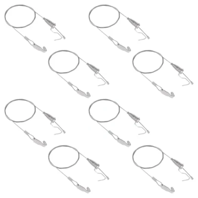 Imagen de UFURMATE Kit para colgar cuadros con ganchos, 8 piezas de cuerda alambre ajustable acero inoxidable resistente profesional imágenes pared, exposición (1 m, gancho pequeño)