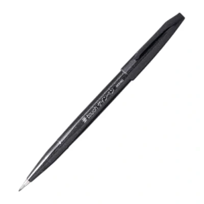 Imagen de Pentel Rotulador Touch con punta de pincel, Color negro (SES15C A)