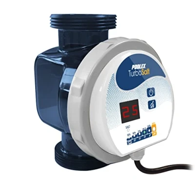 Imagen de Poolex Turbo Salt Electrólisis compacta para Piscinas Todo Tipo de filtración Tratamiento Natural hasta 20 m3 Mantenimiento automático 4 Modos Funcionamiento Modelo 200