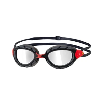 Imagen de Zoggs Predator Titanium Gafas de natación unisex, ajuste regular, espejo negro y rojo, tamaño regular
