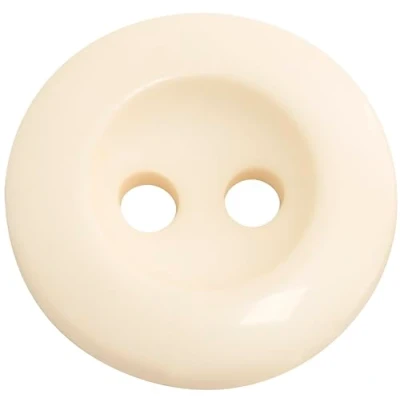 Imagen de AERZETIX C74083 Juego de 10 Botones coser redondos Ø15x3mm con 2 agujeros 24L L24 color crudo en plástico apertura 2mm mercería costura ropa decoración