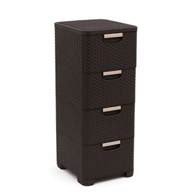 Imagen de Curver 209906 Cajón de Polipropileno, mira Mimbre, 4 x 14 L