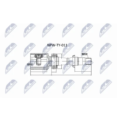Imagen de NTY NPW TY 011 Junta Homocinética lado de engranaje, Eje delantero, derecha TOYOTA: Corolla Verso, IX Hatchback, RAV4 II SUV