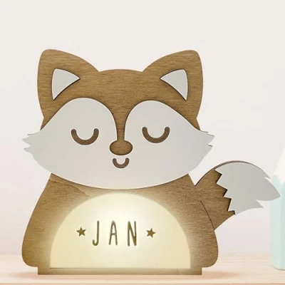 Imagen de WONDEE Vintiun Regalos Originales, [4 Modelos] Personalizados de Bebés, Lámpara Personalizada Quitamiedos Zorro Cosas/Regalos para Bebés Recién Nacidos Originales 0 1 2 3 4 5 6 7 8 9 años