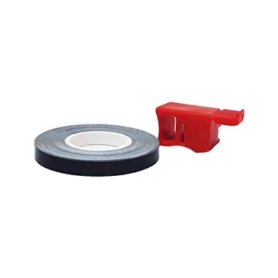 Imagen de 4R Quattroerre.it 10231 Wheel Stripes Tiras Reflectantes para Llantas de Moto con Aplicador, Negro, 5 mm x 6 mt