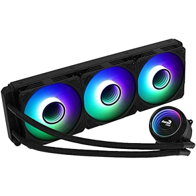 Imagen de Aerocool MIRAGEL360, Refrigeración Líquida CPU, 3 Ventiladores 120mm ARGB, TDP 550W, Negro
