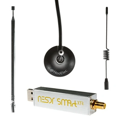 Imagen de NooElec NESDR Smart XTR Bundle Premium RTL SDR con Rango de Ajuste extendido, recinto Aluminio, 0,5PPM TCXO, Entrada SMA y 3 Antenas. Radio Definida por Software RTL2832U E4000