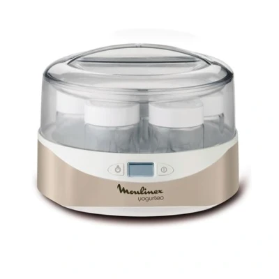 Imagen de Moulinex Yogurteo YG231E Yogurtera, capacidad de 7 tarrinas 160 ml libres BPA aptas para el lavavajillas, con pantalla display fácil uso, programable 15 horas, recetario