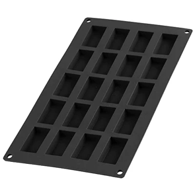 Imagen de Lékué Molde repostería Financier, silicona platino Negro, 20 cavidades