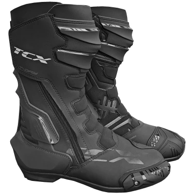 Imagen de TCX S TR1 Waterproof, Bota de Moto para Hombre, Deportiva, certificada e Impermeable, con integración T Dry, Parte Superior Microfibra, Cierre Cremallera y Velcro, Negro, 39 EU