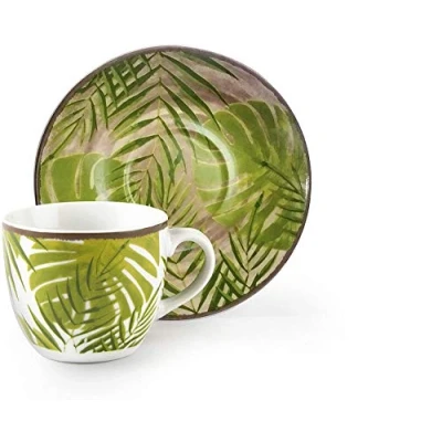 Imagen de Excelsa Foliage Juego de 6 Tazas café con platillo, Porcelana
