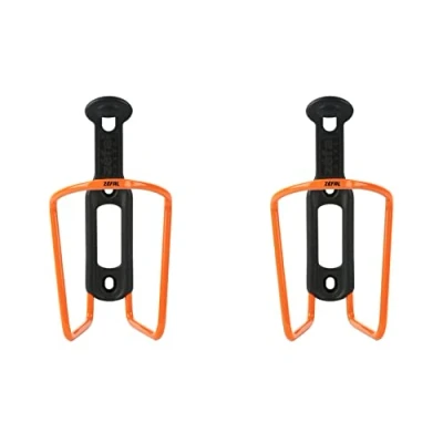 Imagen de ZEFAL Pack ALU Plast 124 de Dos portabidones Portabidón Bicicleta Aluminio para Todo Tipo Bicicletas Ligero y Resistente Naranja