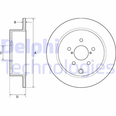 Imagen de DELPHI BG4776C Disco de freno 274 10 5 macizo revestido sin procesar cojinete rueda, anillo sensor ABS SUBARU: Forester IV, XV I