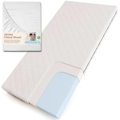 Imagen de smartwood Colchón 100x180 12cm Infantil con Sábana Colchon Espuma H2 Certificación Oeko Tex Reversible Funda Transpirable Antialérgica Lavable Made in UE