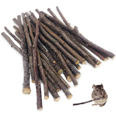 Imagen de William Craft 250 g de juguete para masticar conejos con palo manzana 100% natural, conejo, hámster, loro, chinchilla, cobaya, jerbo,