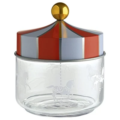 Imagen de Alessi Circus MW30/50 Tarro de Comida Design en Vidrio Serigrafiado con Tapa Estañada, 50 Cl