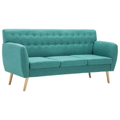 Imagen de vidaXL Sofá de 3 Plazas Tapizado Tela 172x70x82cm Verde Mobiliario Hogar