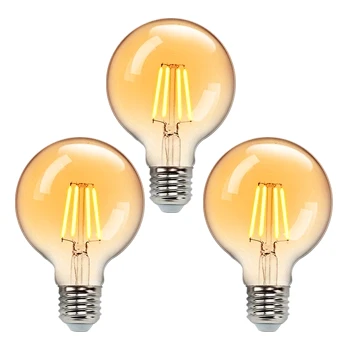 Imagen de Aigostar Bombilla Vintage LED,Bombilla LED E27 Luz Calida 2200K, 4W (Equivalente a 35W),400LM,G80 Retro Decorativa,para el Hogar, Restaurante, Cafetería, Bar 3 Unidades