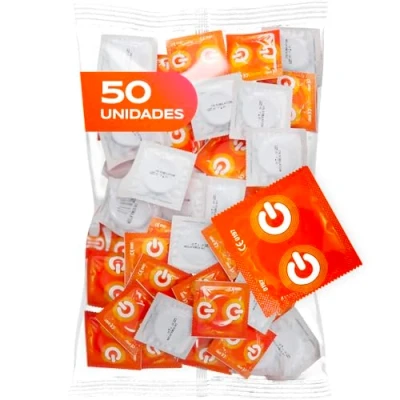 Imagen de ON) Condones Estimulantes I 54 mm de ancho Paquete 50 Premium texturizados con lubricante silicona grosor pared delgado 0,07 veganos para hombres