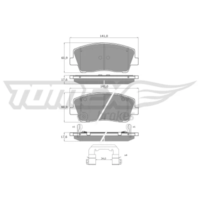 Imagen de Juego de pastillas TOMEX Brakes TX 15 421