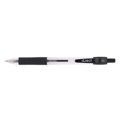 Imagen de D.RECT 294 Bolígrafo con mango ergonómico de goma para oficina y hogar, grosor trazo 0,7 mm, color negro