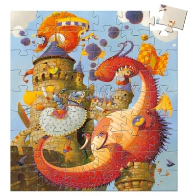 Imagen de Djeco P Juego de Rompecabezas con Dragón para Niños Mayores 5 Años, Multicolor (DJ07256)