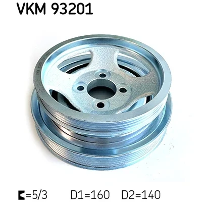 Imagen de SKF VKM 93201 Polea de Cigüeñal 160/140 10 FIAT: Doblo I Familiar, Cargo